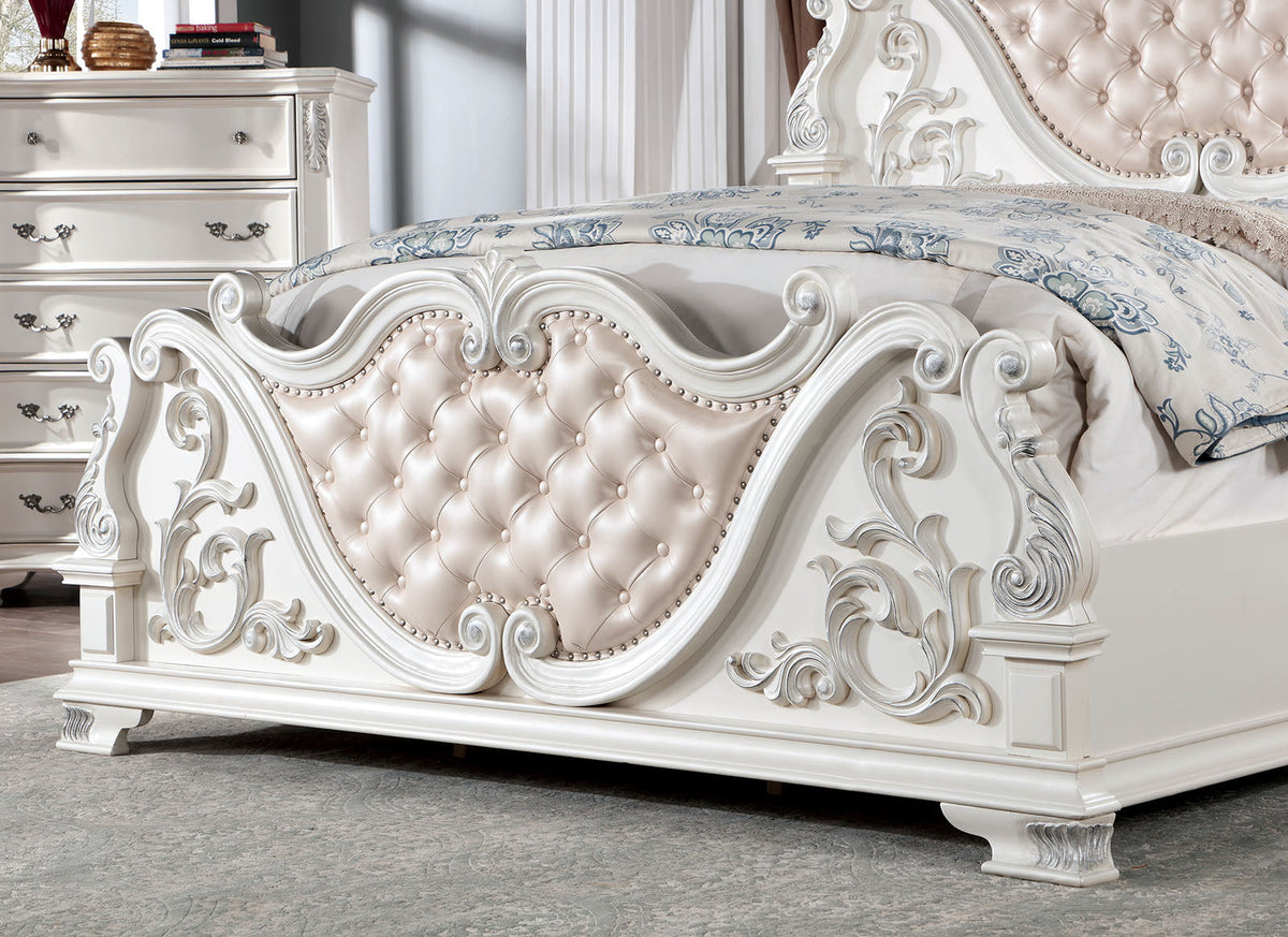 Esparanza Pearl White Queen Bed