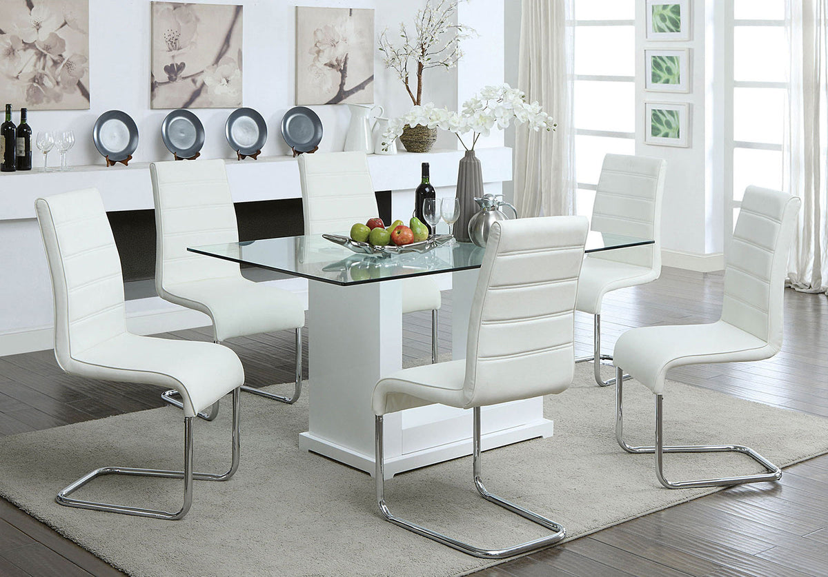 Eva White/Clear Dining Table