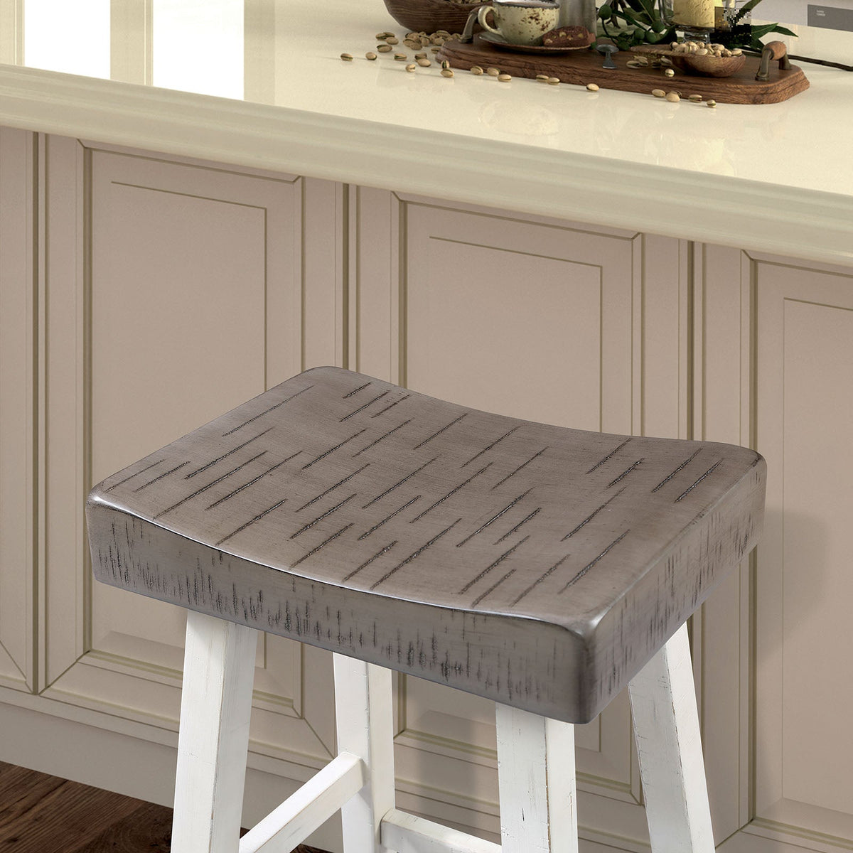 Biasca Gray/White 29" Stool
