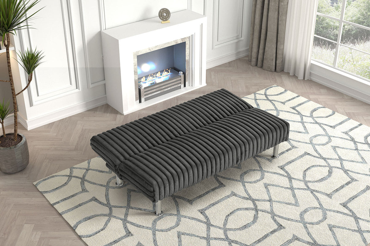 Hinwil Charcoal Futon Sofa Bed