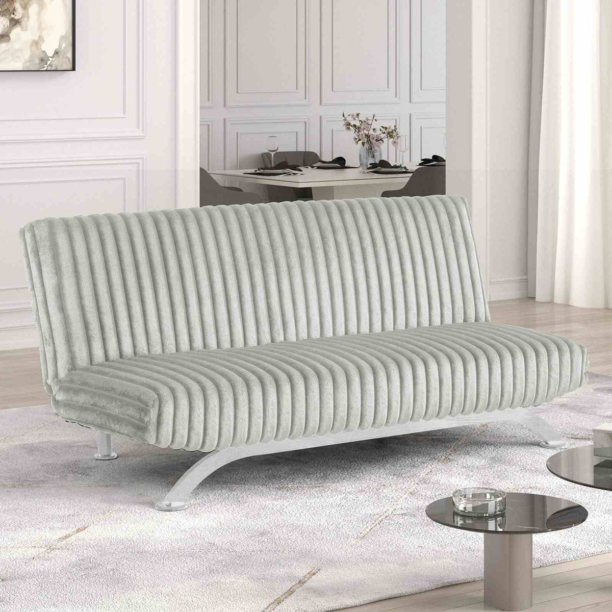 Villeneuve Light Gray Futon Sofa Bed