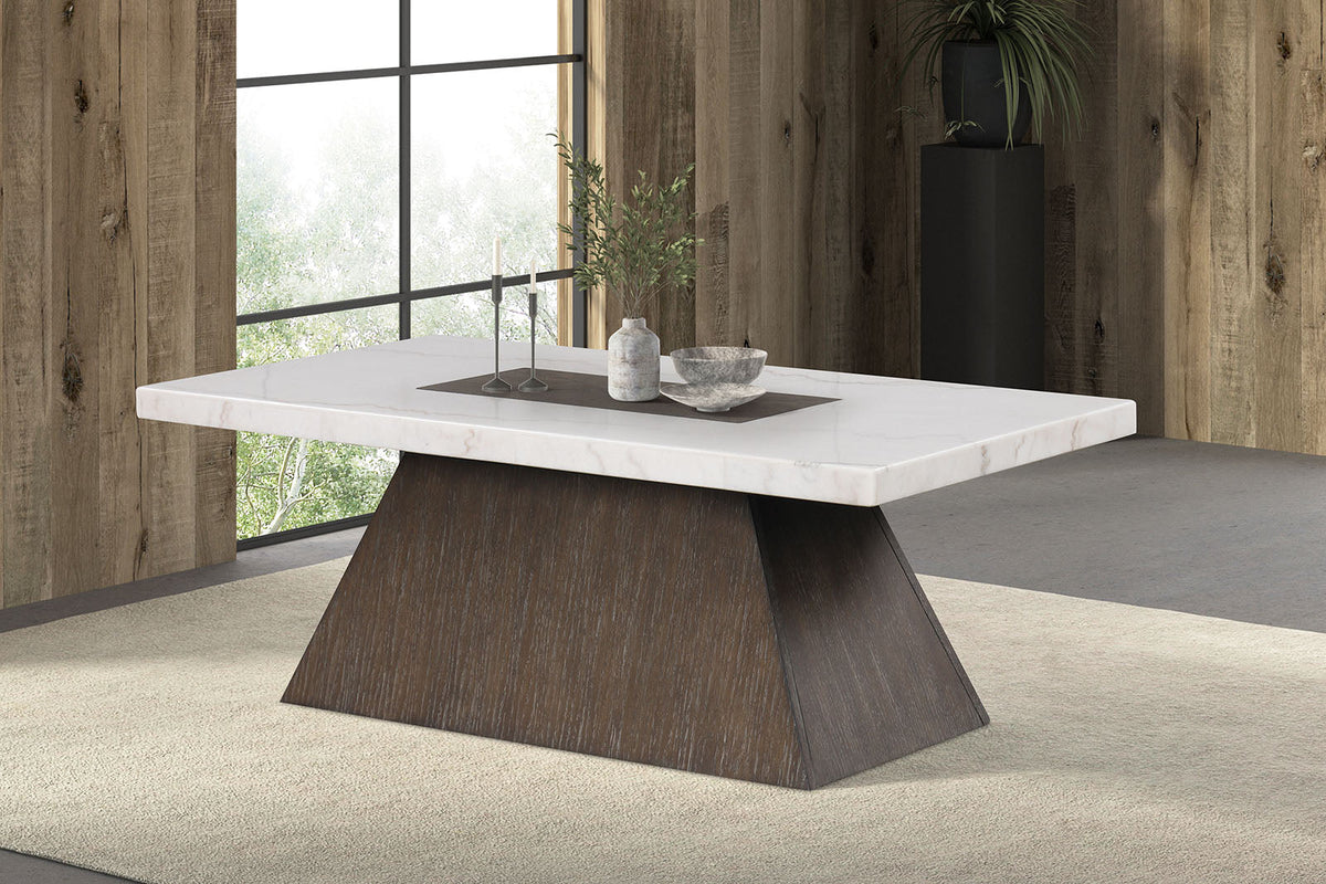 Grasten Dark Walnut/White Square Coffee Table