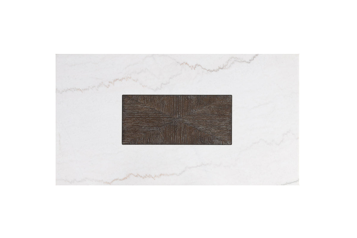 Grasten Dark Walnut/White Square Coffee Table