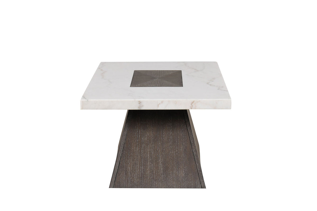 Grasten Dark Walnut/White Square Coffee Table