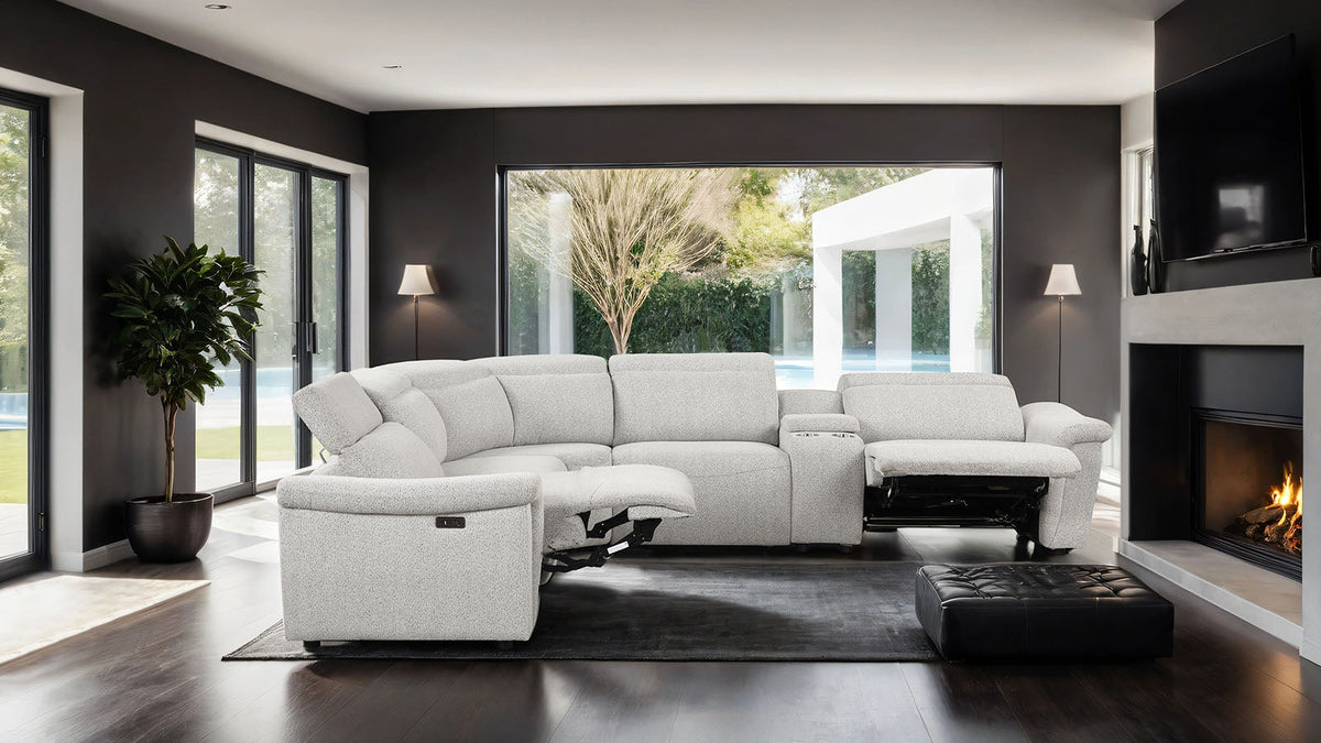 Hieronimus 2-Piece Light Gray Power Sectional