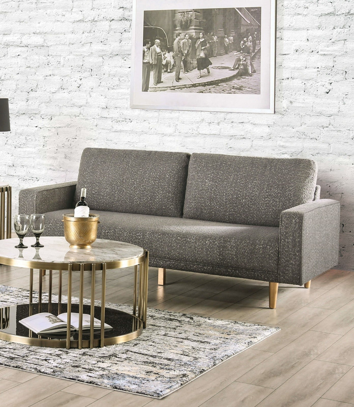 Elverum Charcoal Gray Contemporary Living Room Set