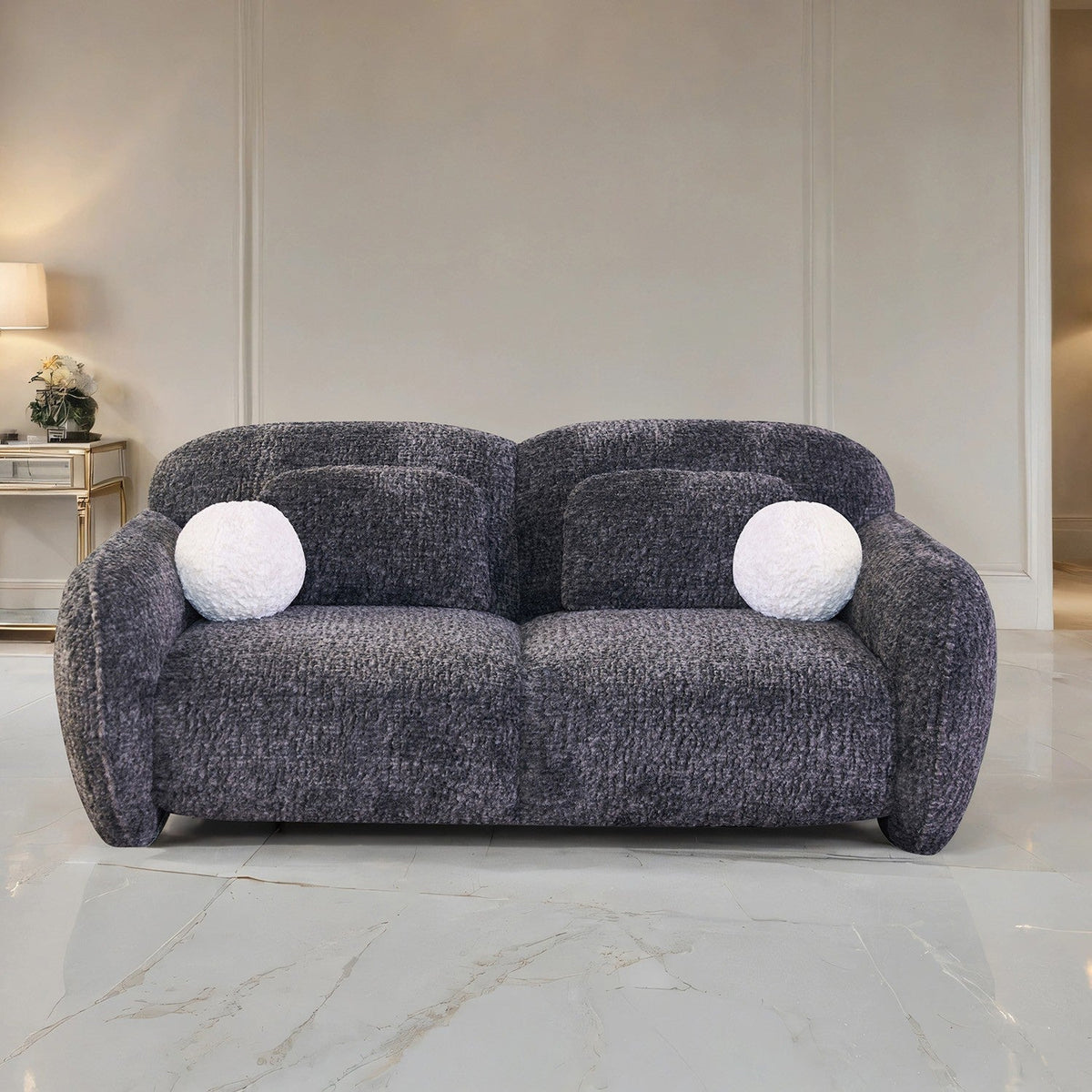 Previti Dark Gray Contemporary Living Room Set