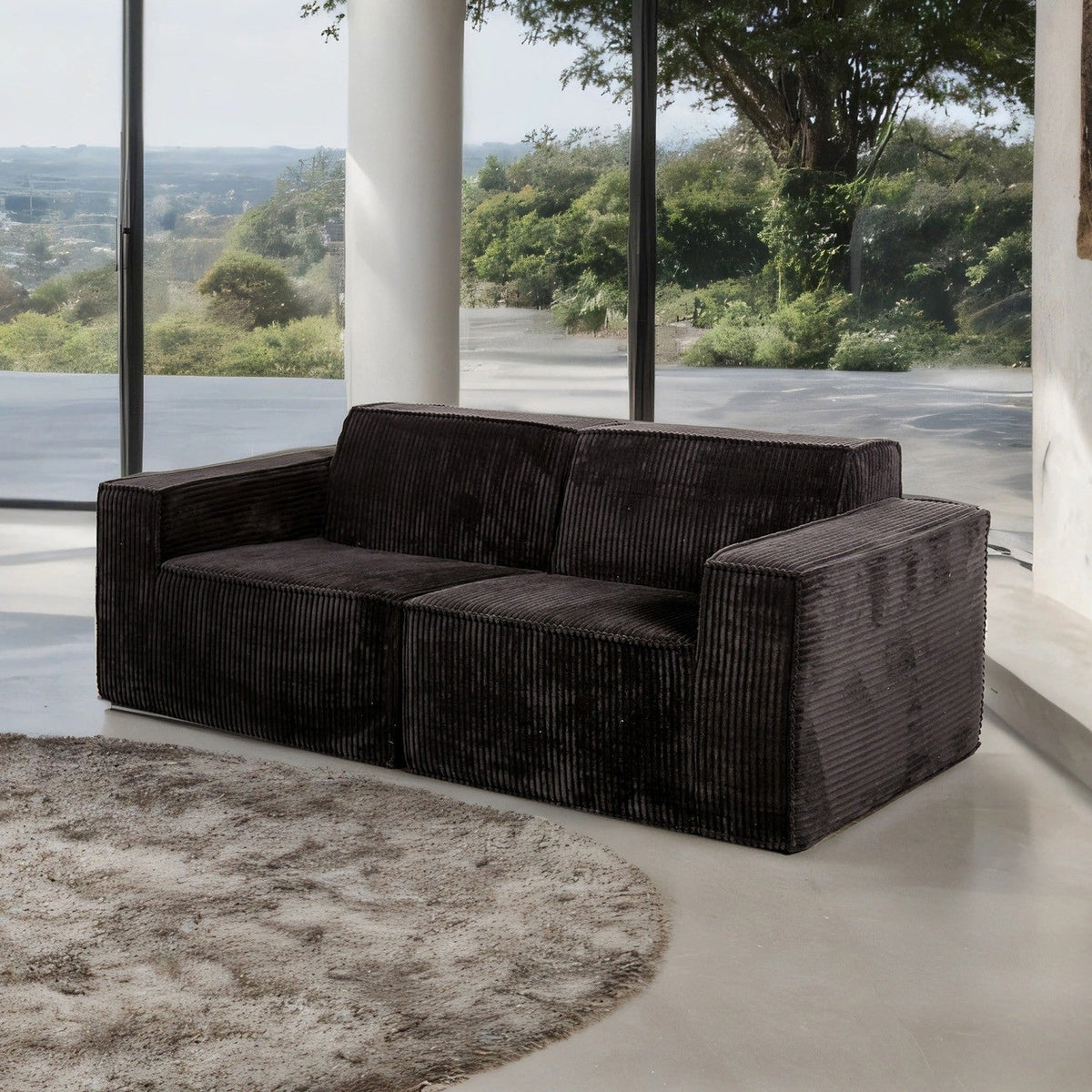 Kimara Black Contemporary Living Room Set