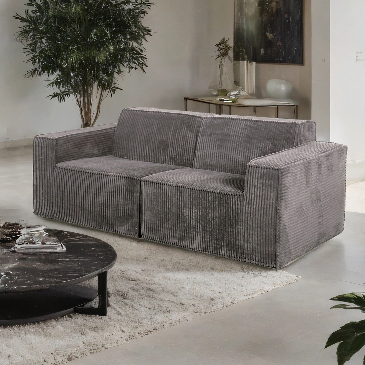 Kimara Dark Gray Contemporary Living Room Set