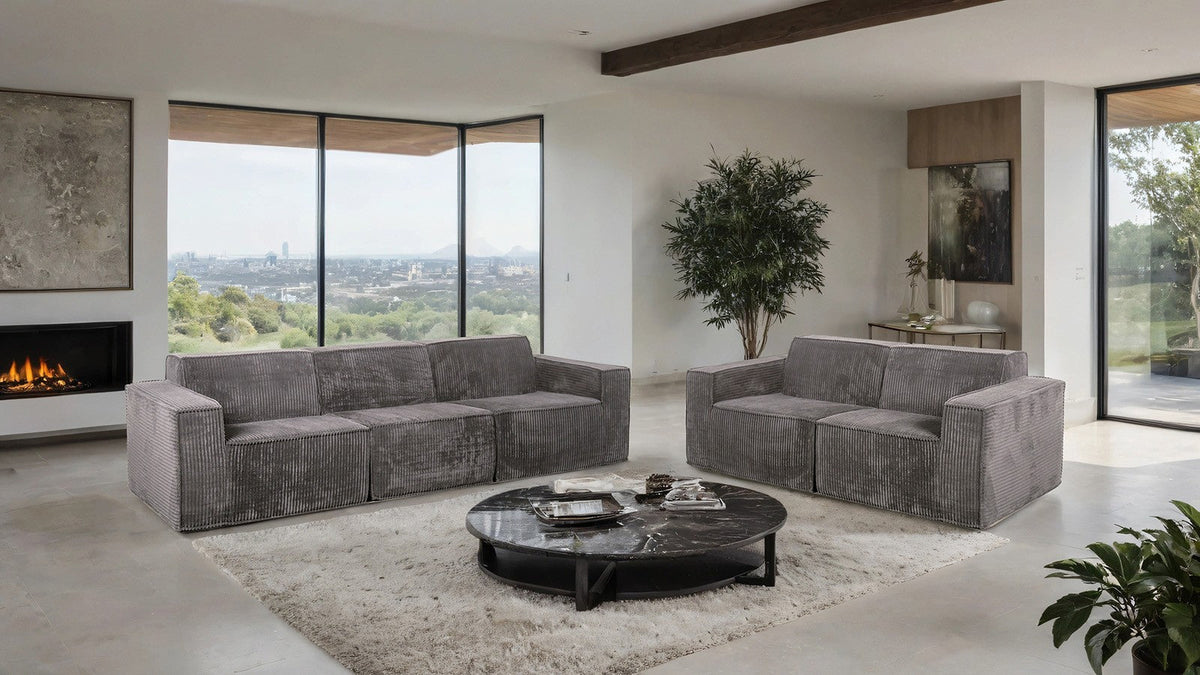 Kimara Dark Gray Contemporary Living Room Set
