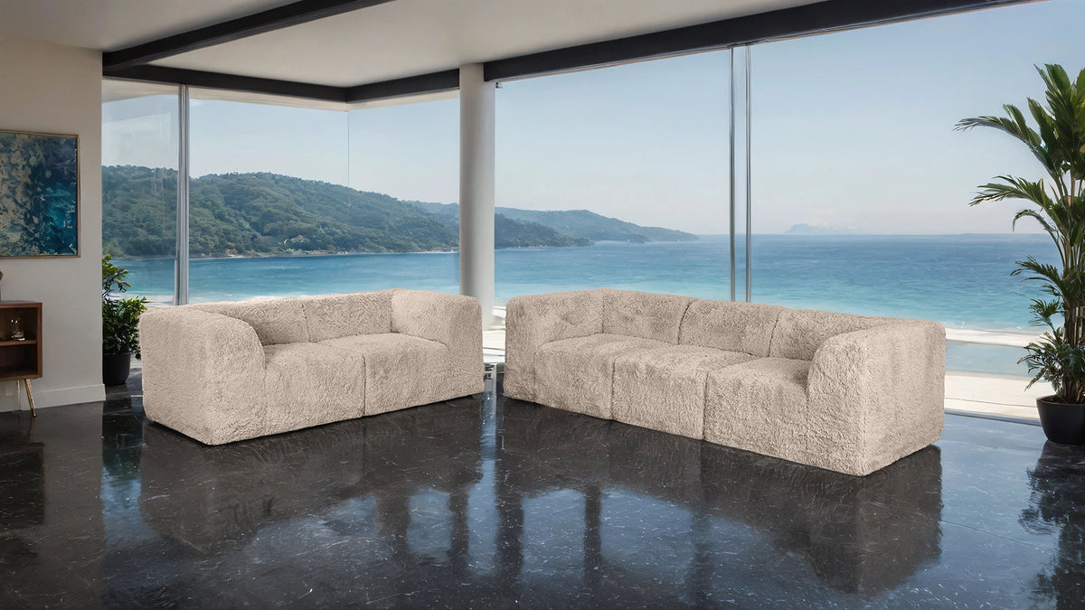 Nappi Taupe Compressed Foam Loveseat