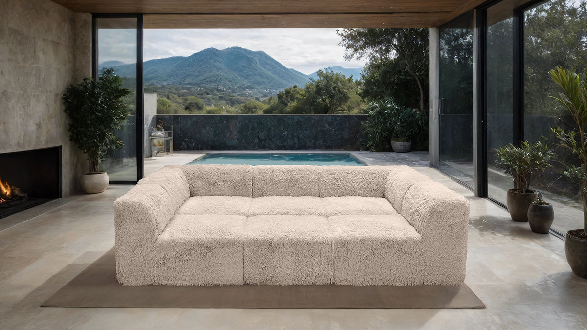 Nappi Taupe Compressed Foam Daybed Sectional