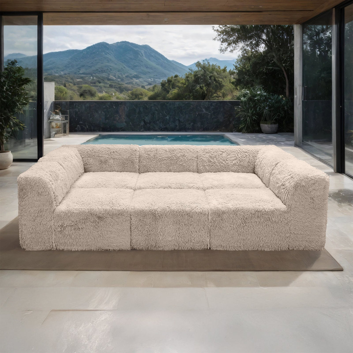 Nappi Taupe Compressed Foam Daybed Sectional