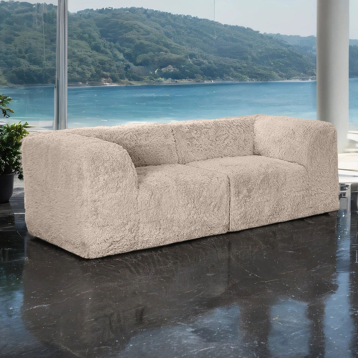 Nappi Taupe Compressed Foam Loveseat