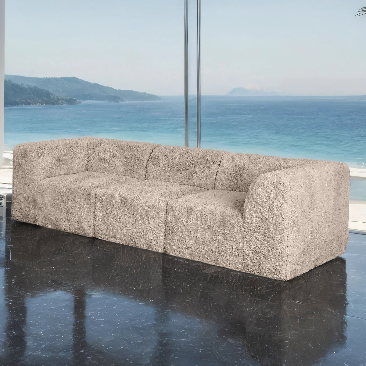 Nappi Taupe Compressed Foam Sofa