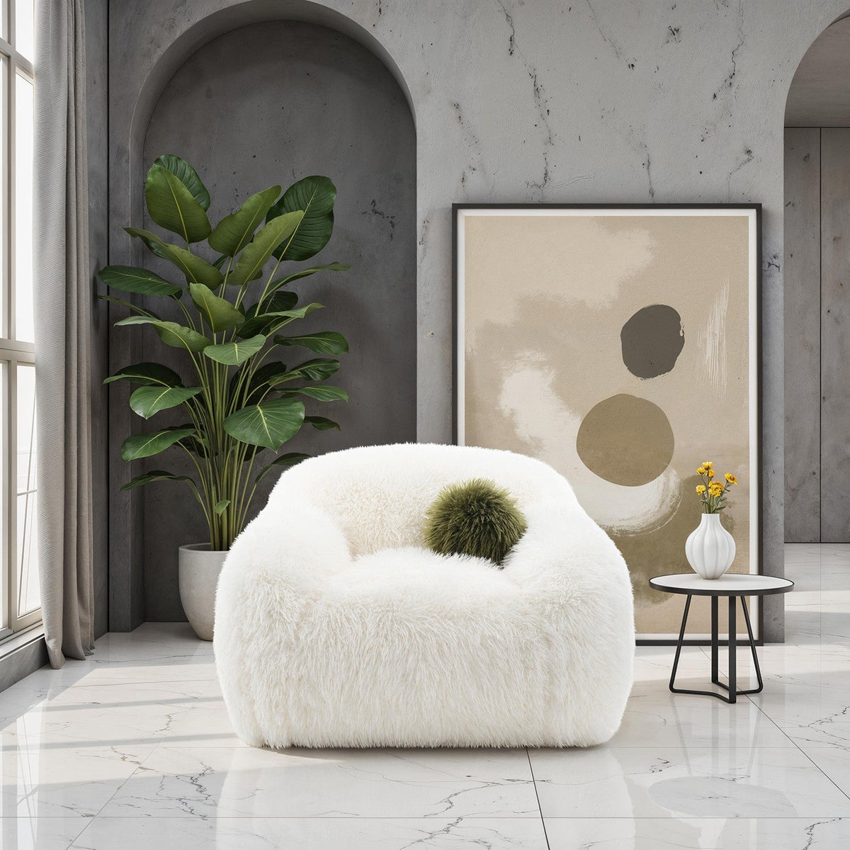 Darwen White Contemporary Living Room Set