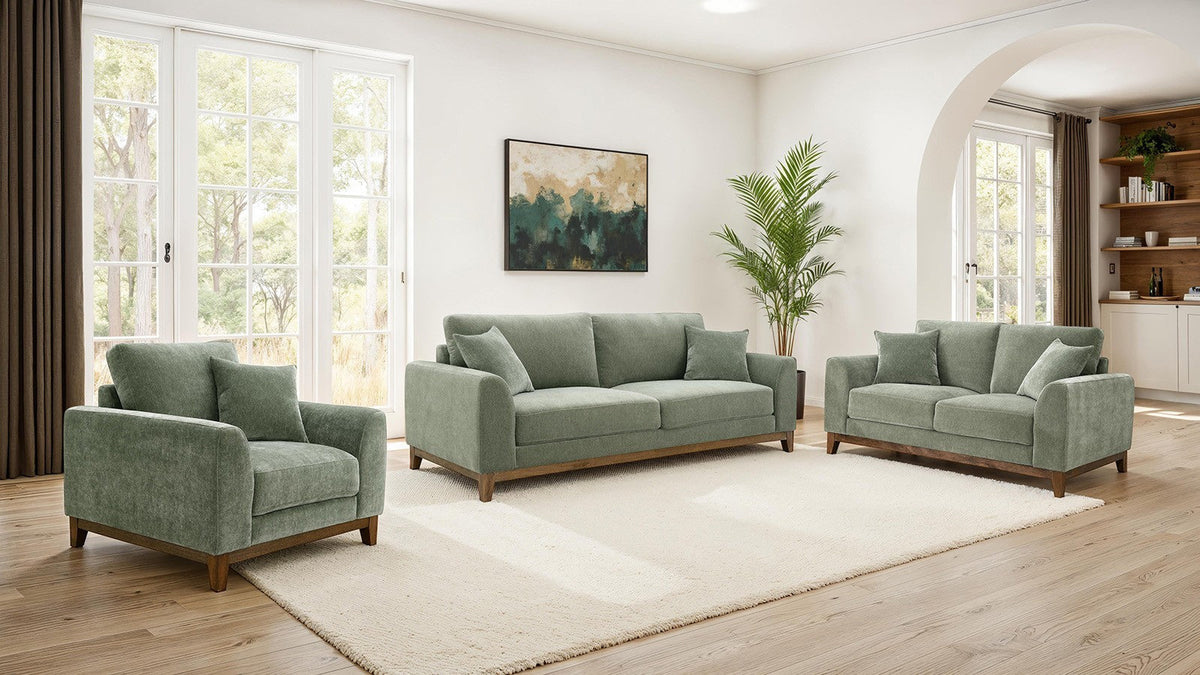 Watton Olive Green Modern Living Room Set