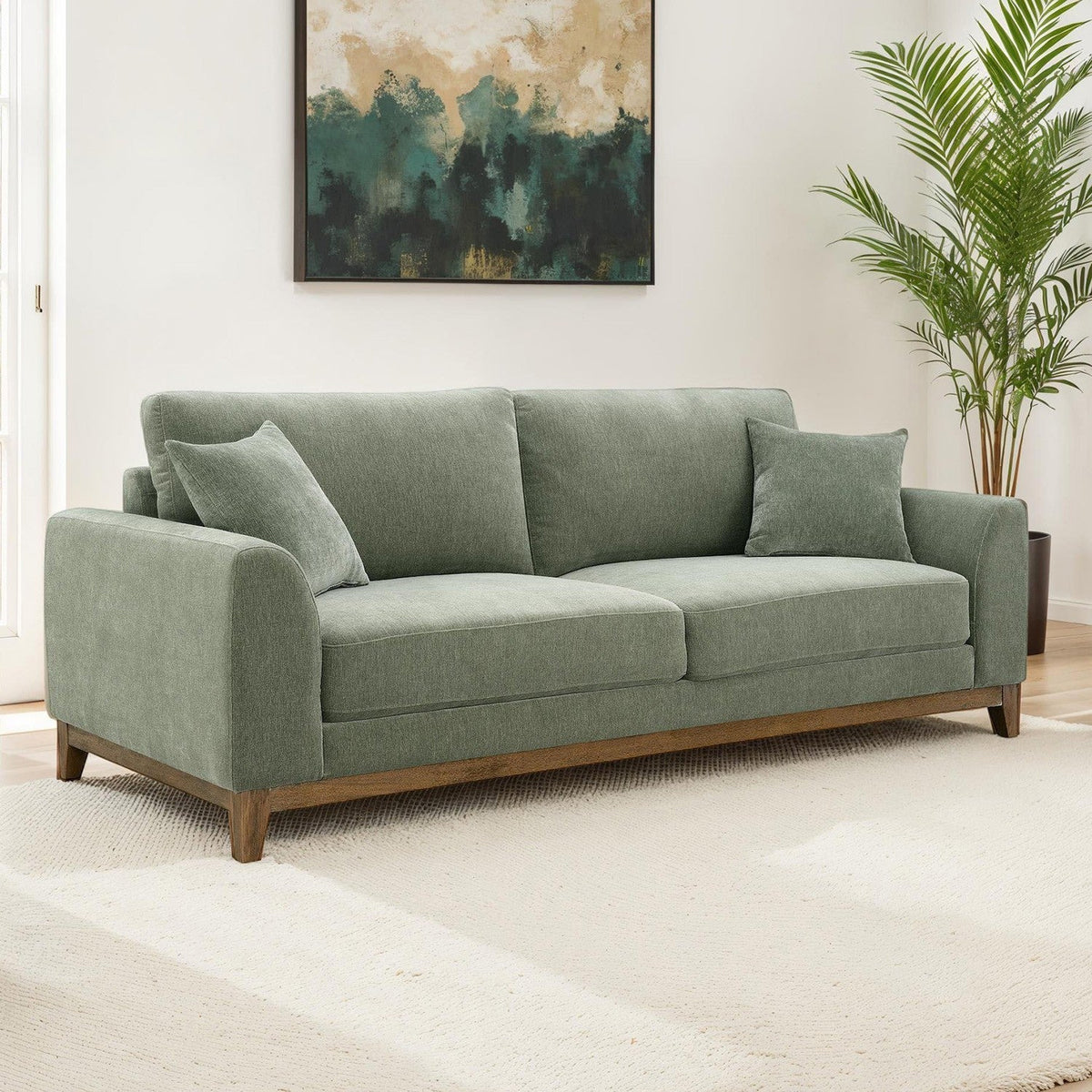 Watton Olive Green Modern Living Room Set