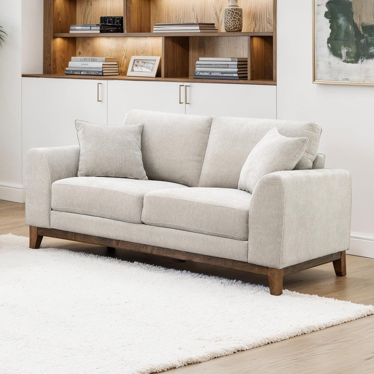 Watton Light Gray Mid-Century Living Room Set