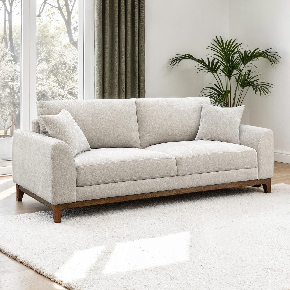 Watton Light Gray Mid-Century Living Room Set