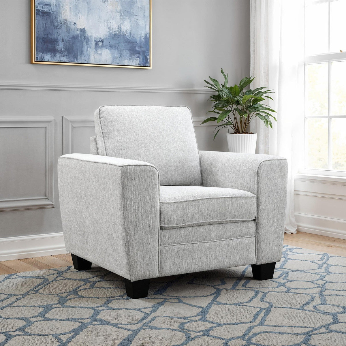 Enea Light Gray Transitional Living Room Set