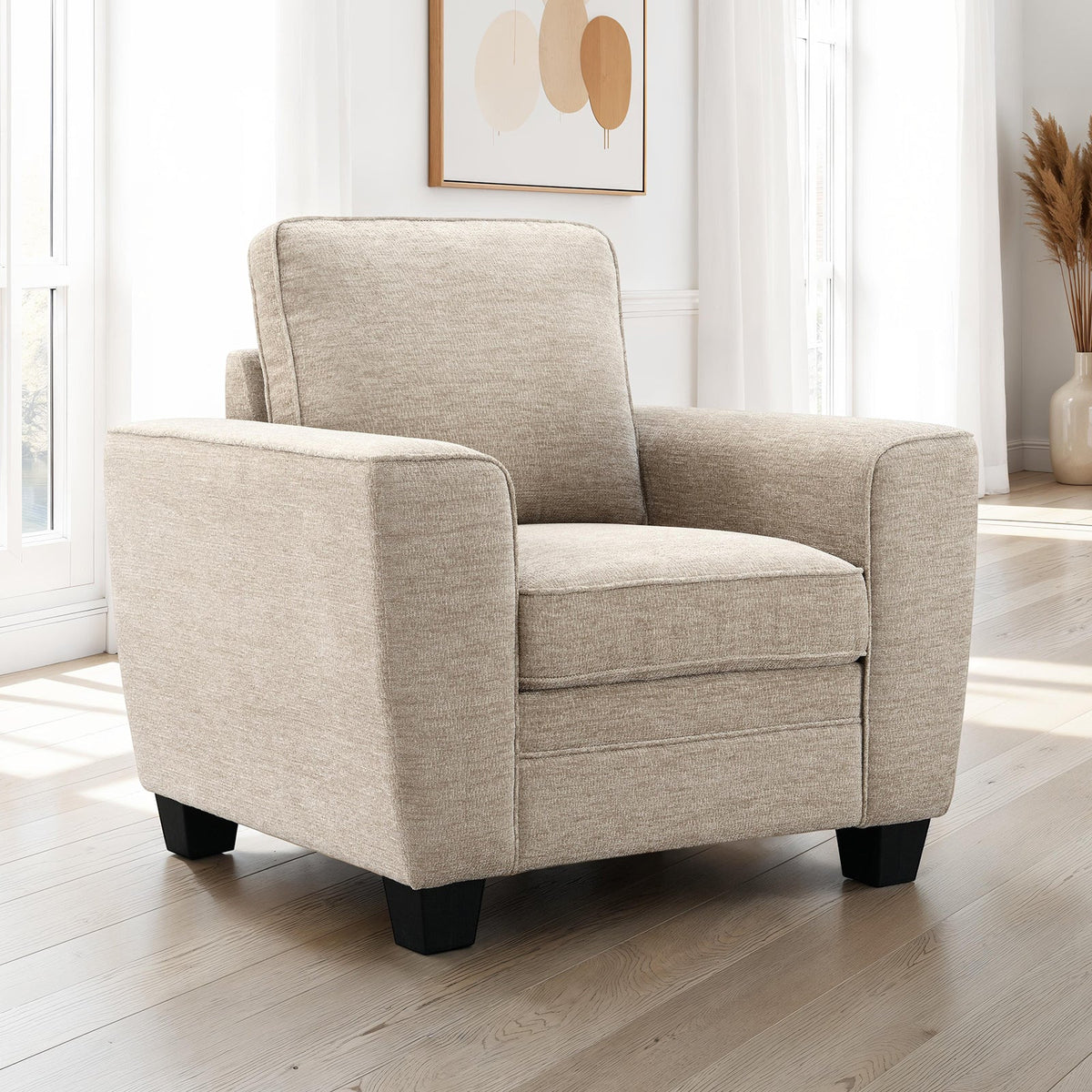 Enea Taupe Transitional Living Room Set