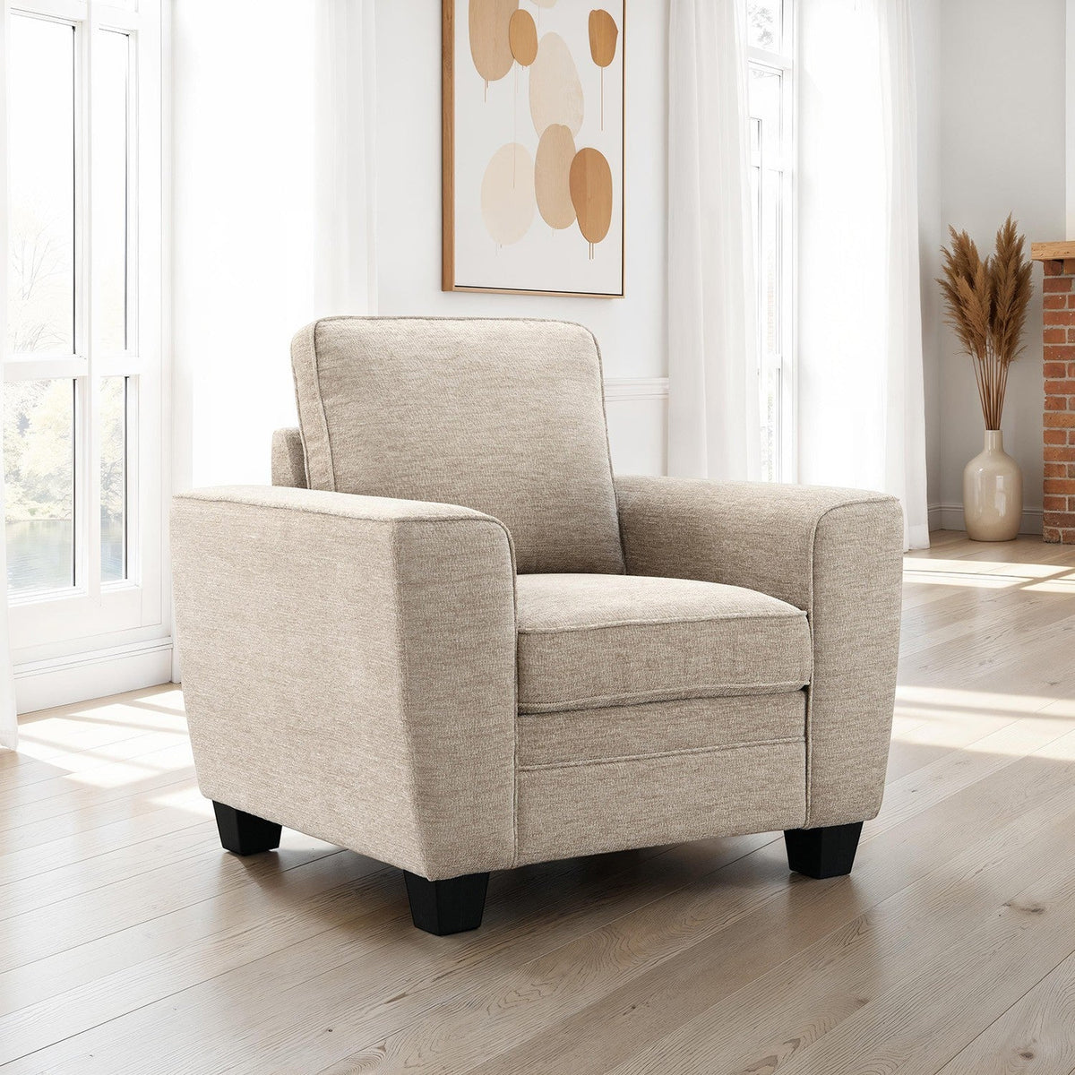 Enea Taupe Transitional Living Room Set