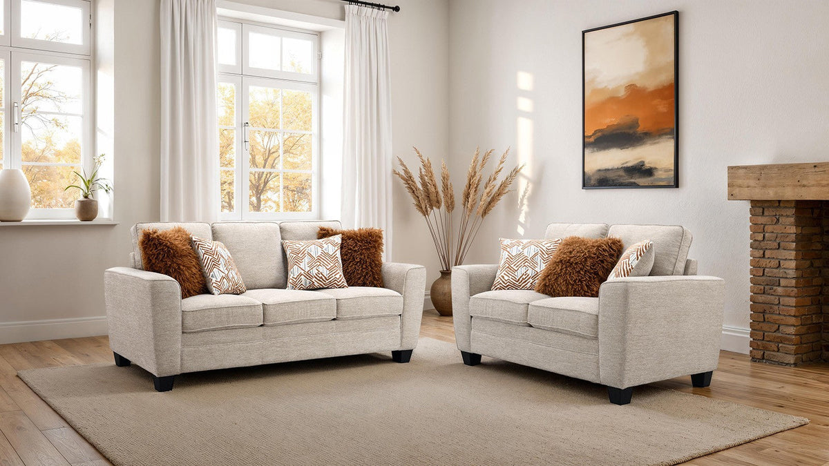 Enea Taupe Transitional Living Room Set