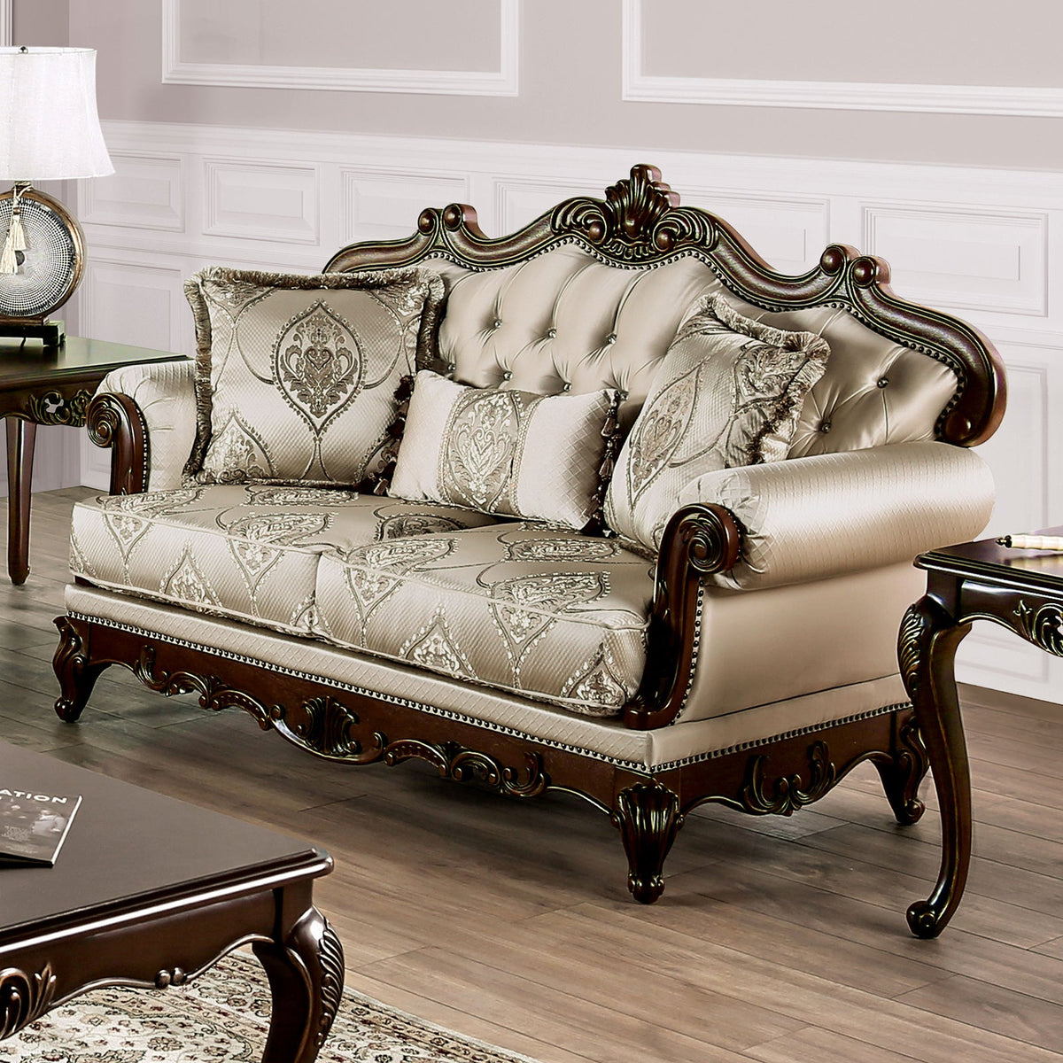 Veracruz Dark Cherry/Beige Traditional Living Room Set