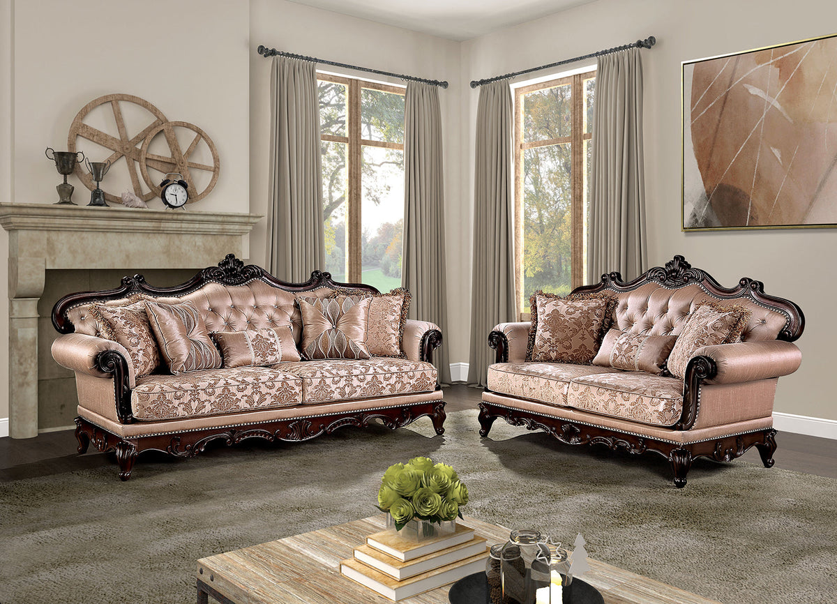Veracruz Dark Cherry/Light Brown Traditional Living Room Set