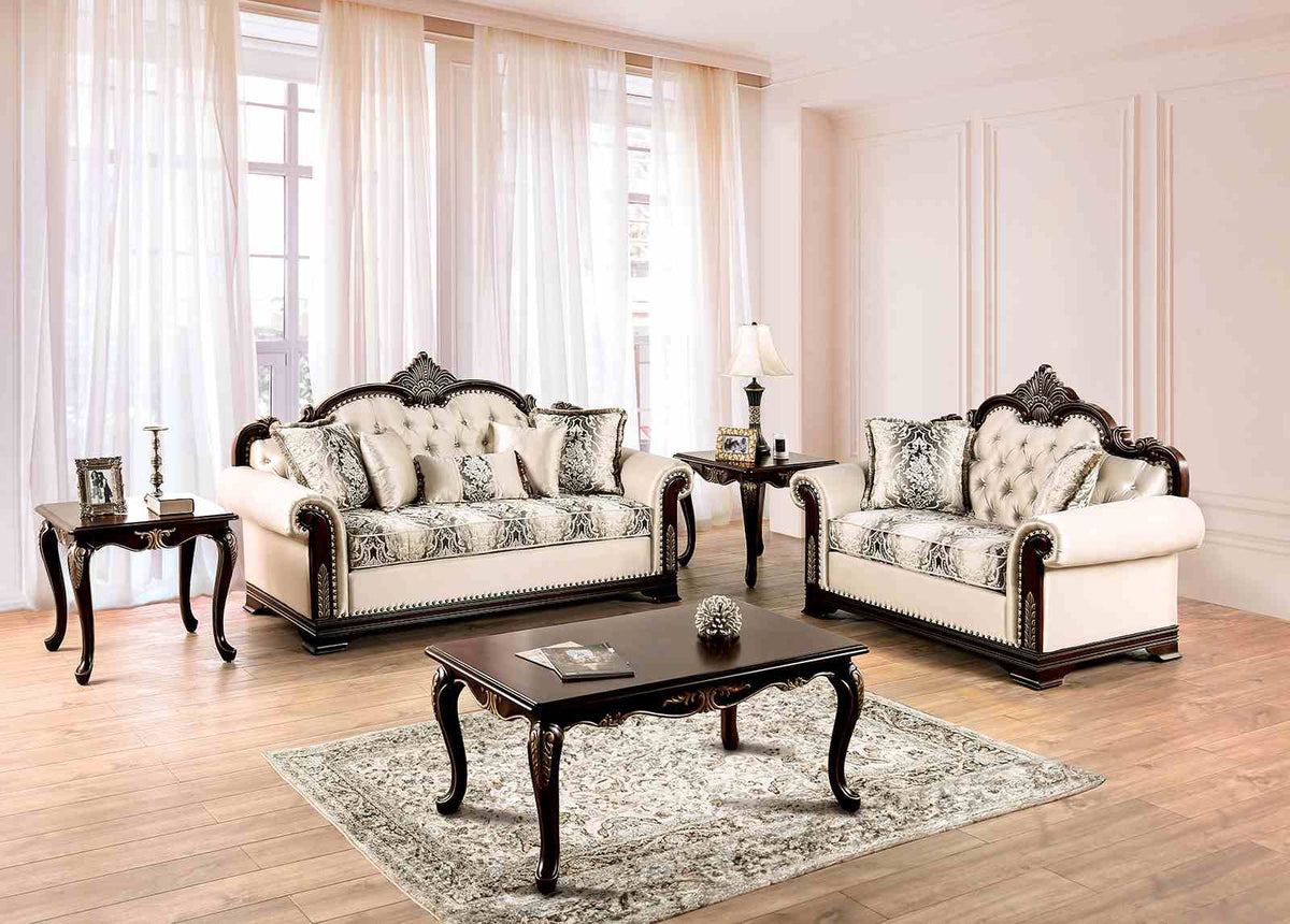 Yucatan Dark Cherry/Beige Traditional Living Room Set