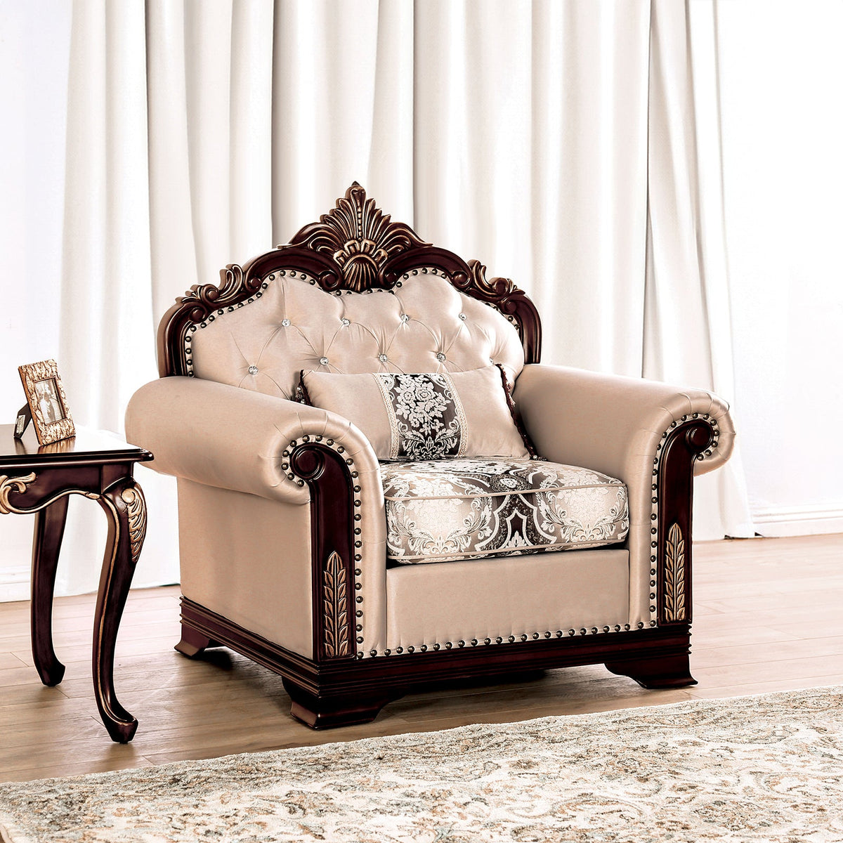 Yucatan Dark Cherry/Beige Traditional Living Room Set