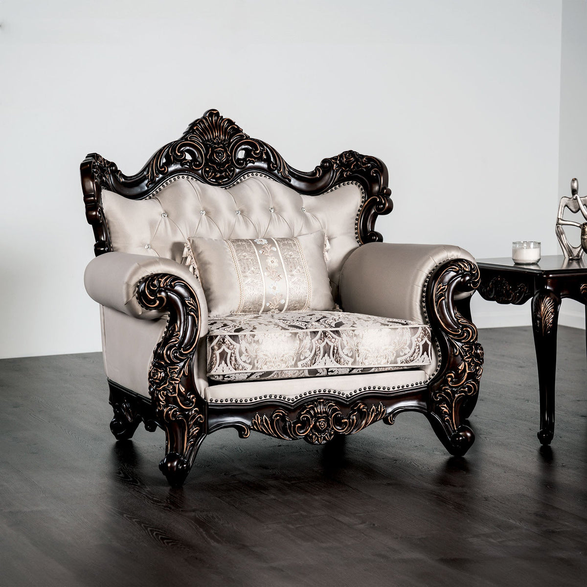 Palencia Dark Cherry/Beige Traditional Living Room Set