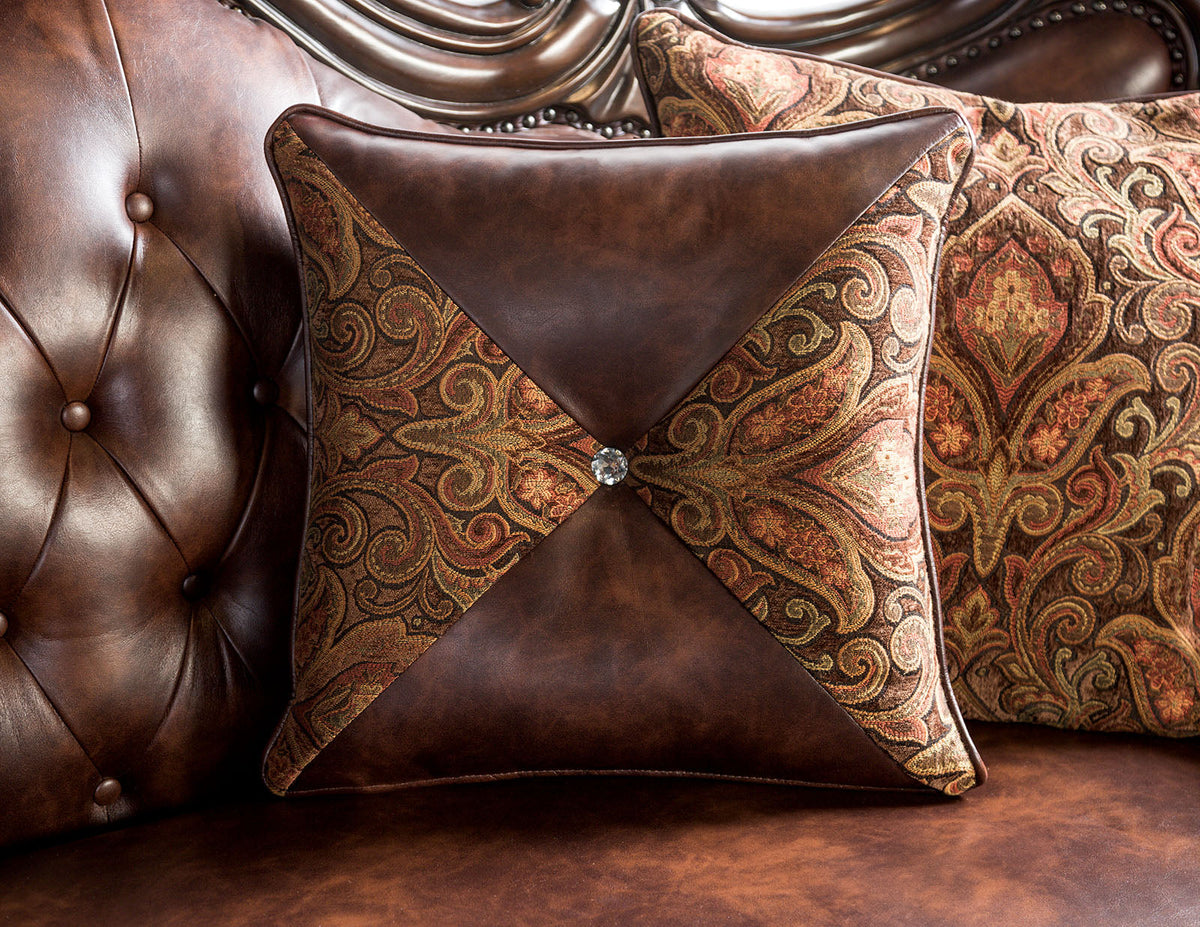 Palencia Dark Cherry/Brown Traditional Living Room Set