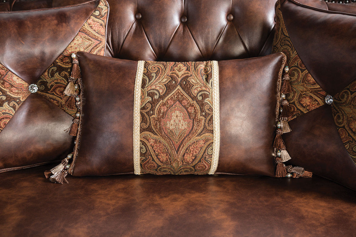 Palencia Dark Cherry/Brown Traditional Living Room Set
