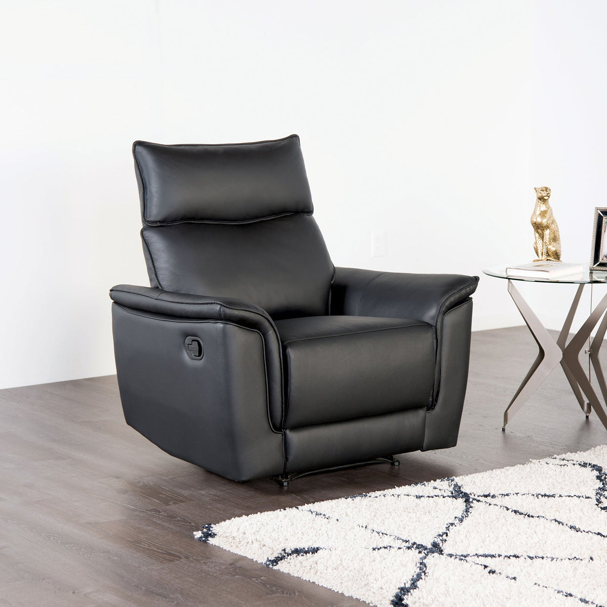 Bienne Black Transitional Reclining Living Room Set