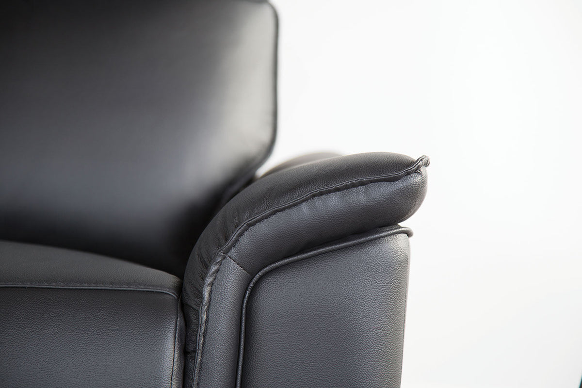 Bienne Black Sofa Manual Recliner