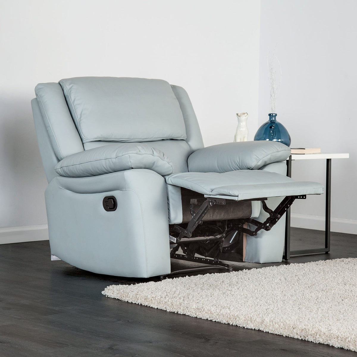 Glarus Powder Blue Transitional Reclining Living Room Set