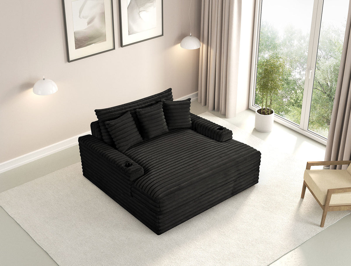 Veyrier Black 2 Arm Chaise