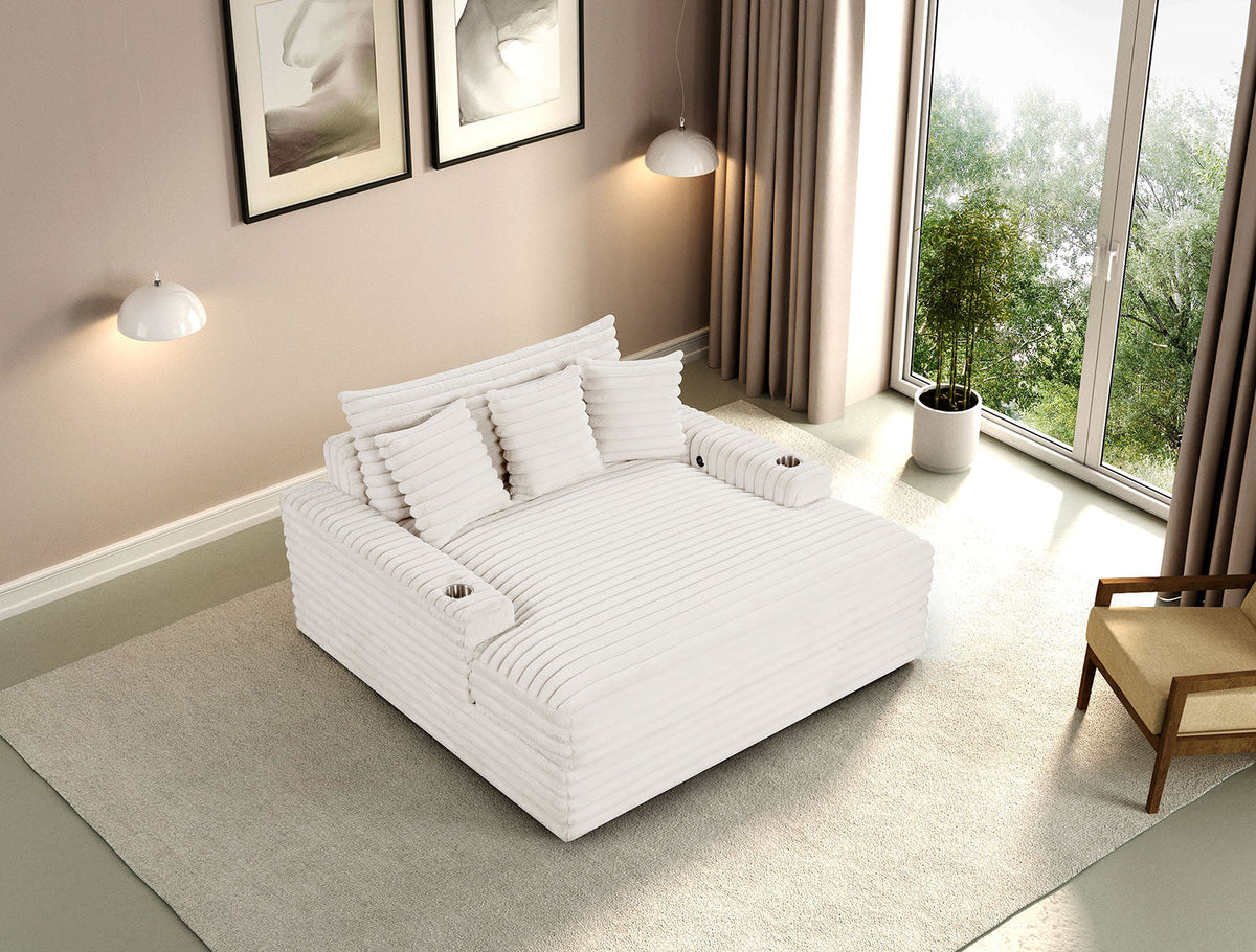 Veyrier White 2 Arm Chaise