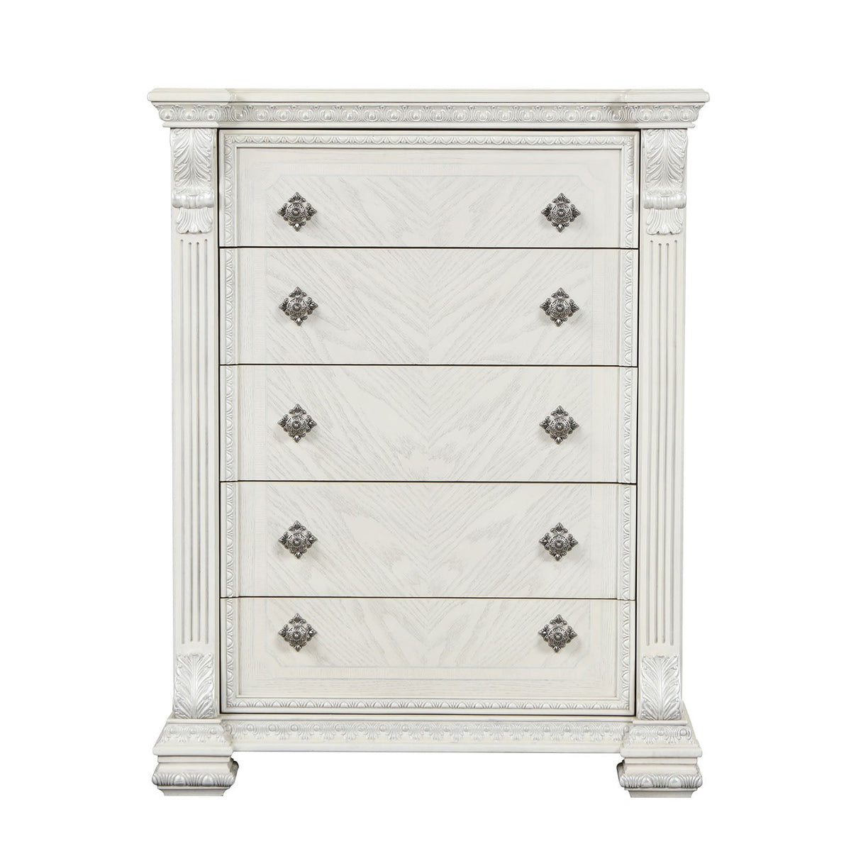 Promenade Wire Brushed White Traditional Bedroom Set