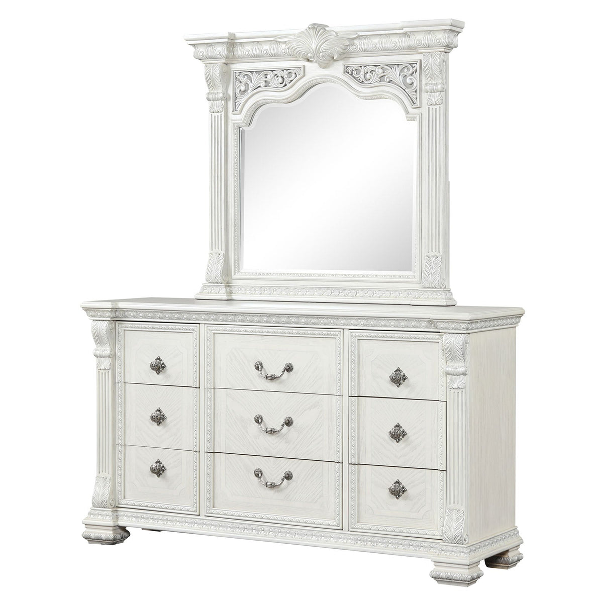 Promenade Wire Brushed White Traditional Bedroom Set