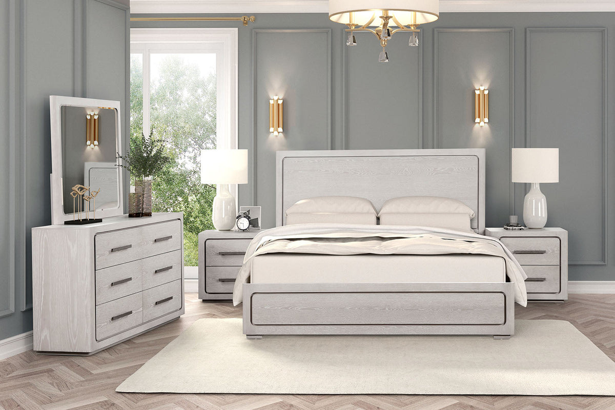 Crowthorne White Oak King Panel Bed