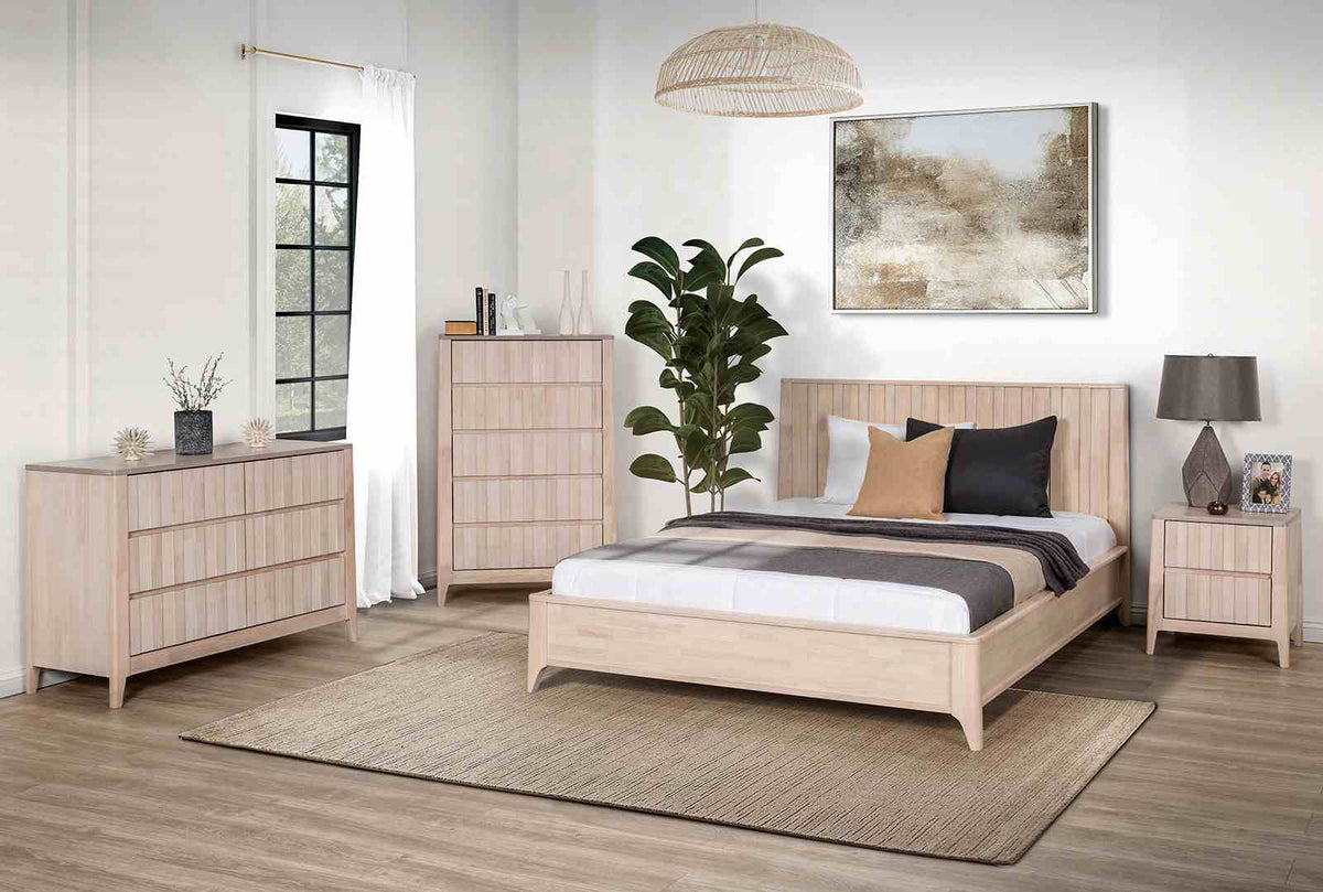 Gervais White Wash Twin Platform Bed