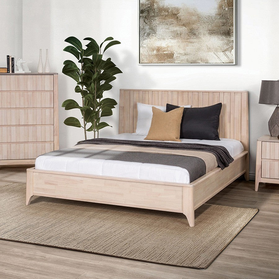 Gervais White Wash Twin Platform Bed