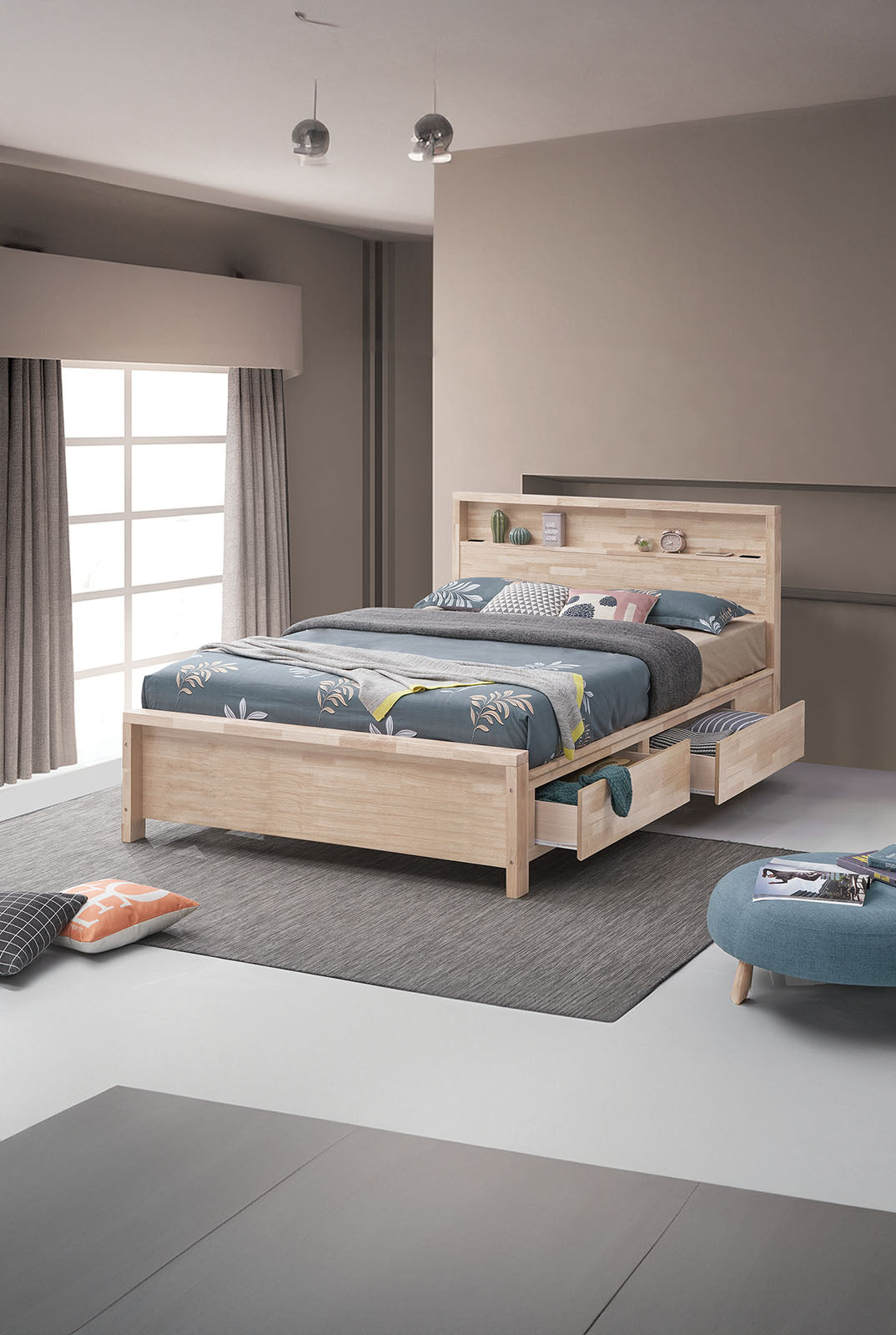 Grange White Wash Twin Bed
