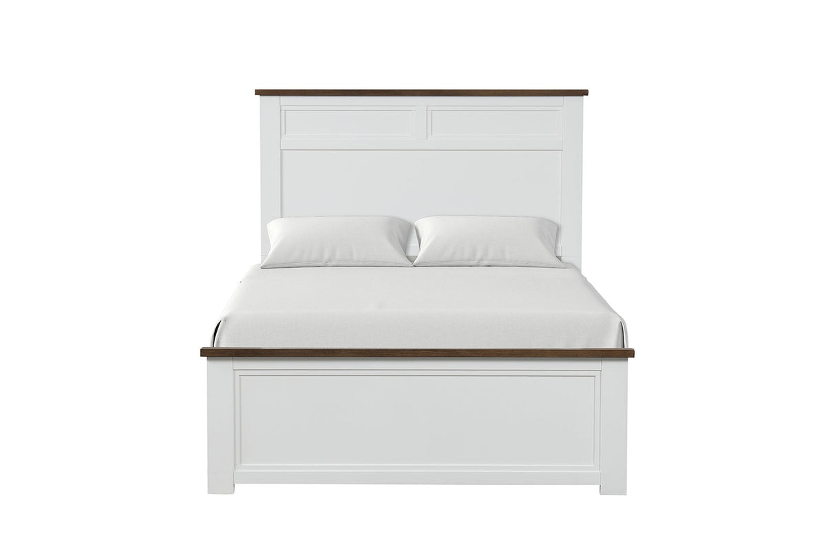 Pinetop White/Dark Brown Twin Bed