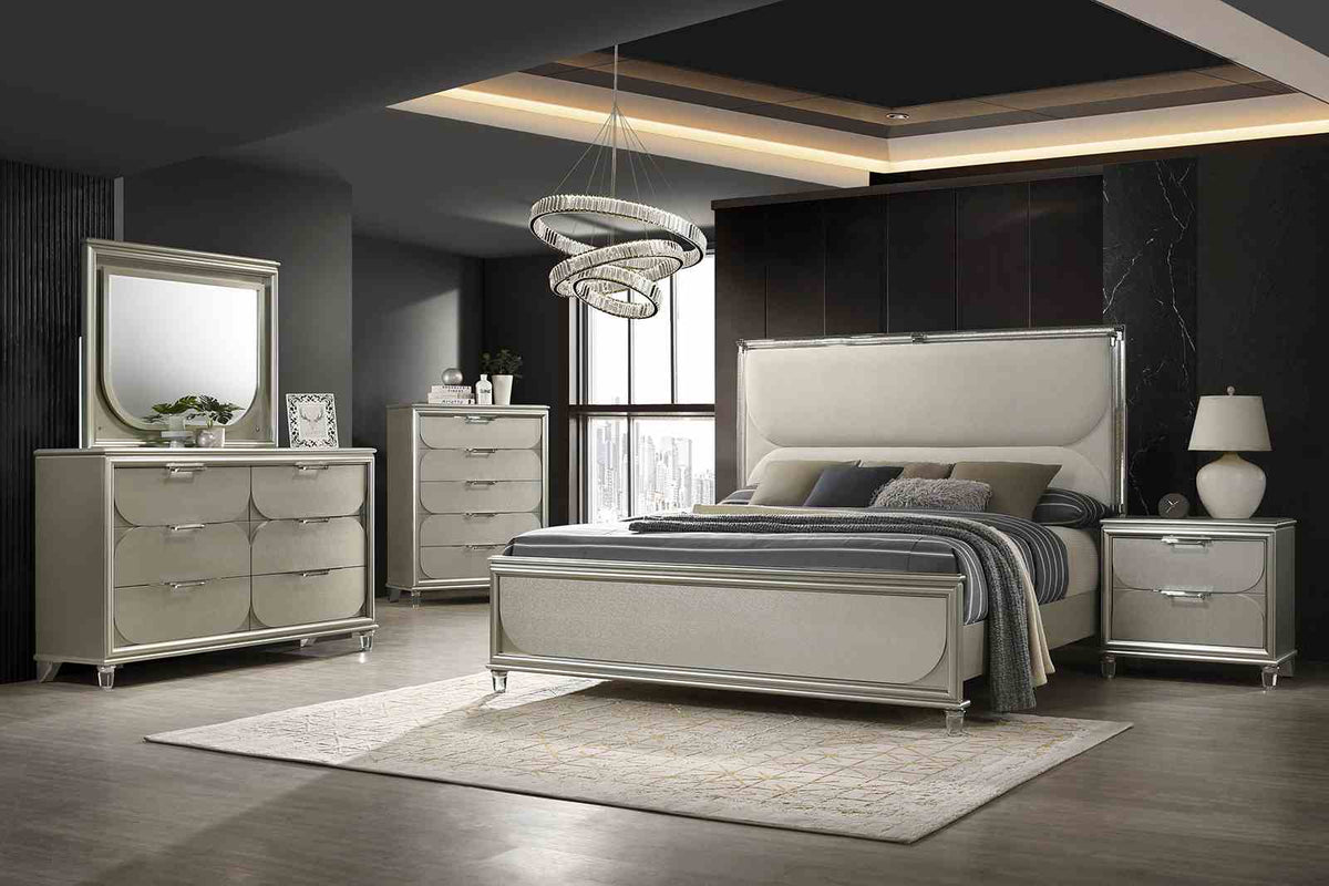 Sheridan Silver, Dark Walnut/White Queen Bed