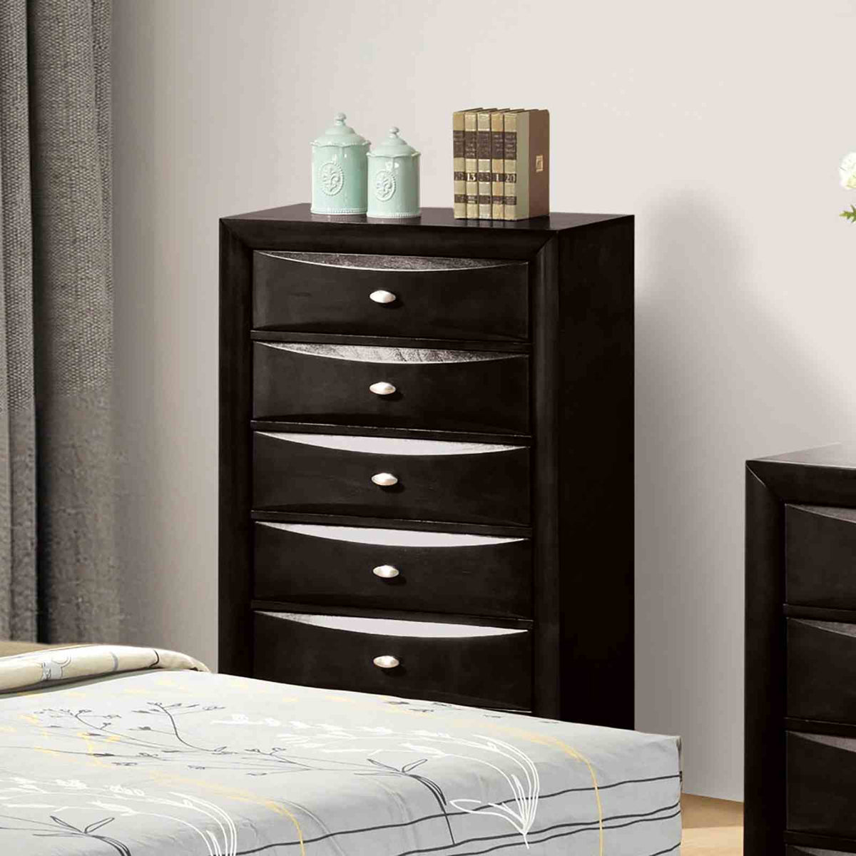 Zosimo Black Transitional Storage Bedroom Set