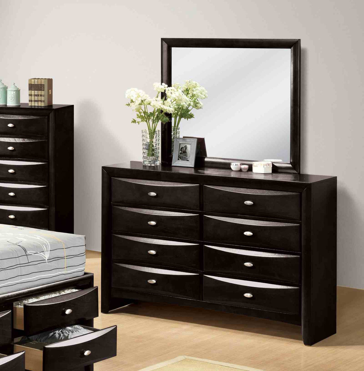 Zosimo Black Transitional Storage Bedroom Set